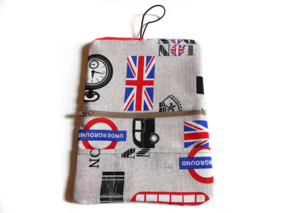 London motifs fabric tobacco pouch