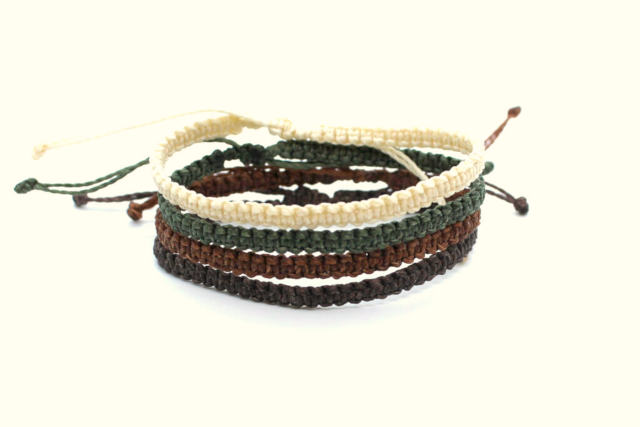 simple macrame bracelet stack for men