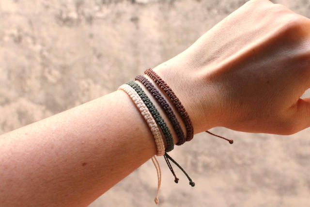 simple wax cord friendship bracelet pack brown colors