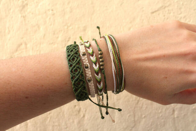 wax thread stacking bracelet set