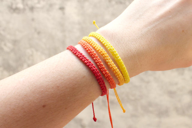 hot colors macrame bracelet set