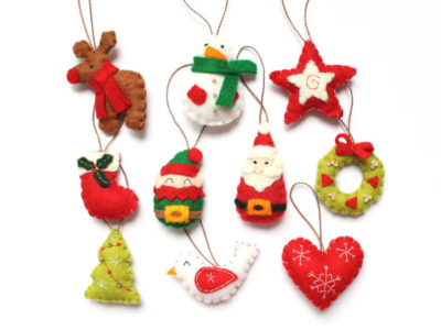 set of 10 fun felt christmas ornaments for kids