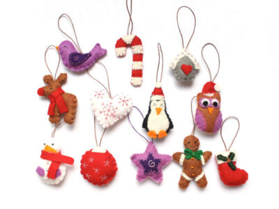 set of 12 fun felt christmas ornaments for kids