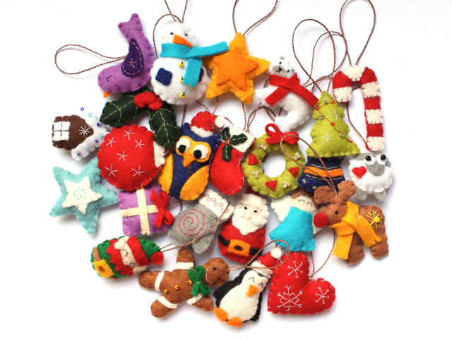 set of 24 original advent calendar christmas tree ornaments