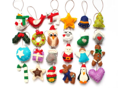 set of 24 original advent calendar christmas tree ornaments