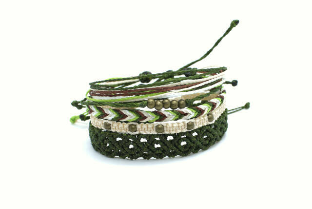 wax thread tribal bracelet style pack unisex