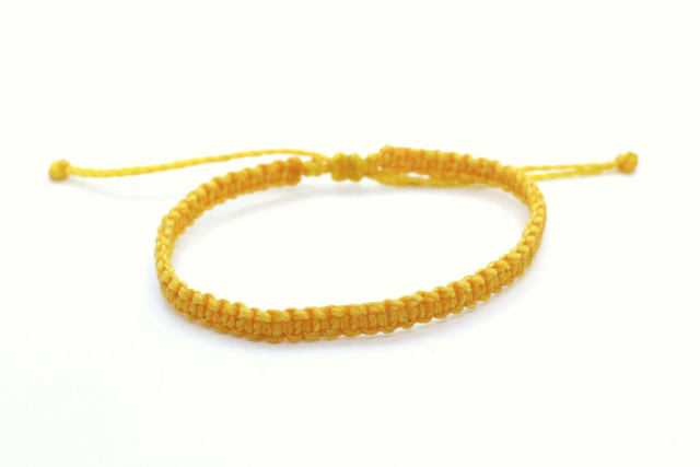 yellow thread macrame bracelets